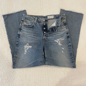 AG Alexxis high rise straight distressed jeans 6 28